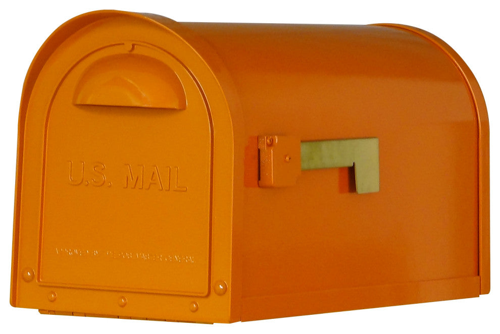 Mid Modern Dylan Curbside Mailbox, Orange