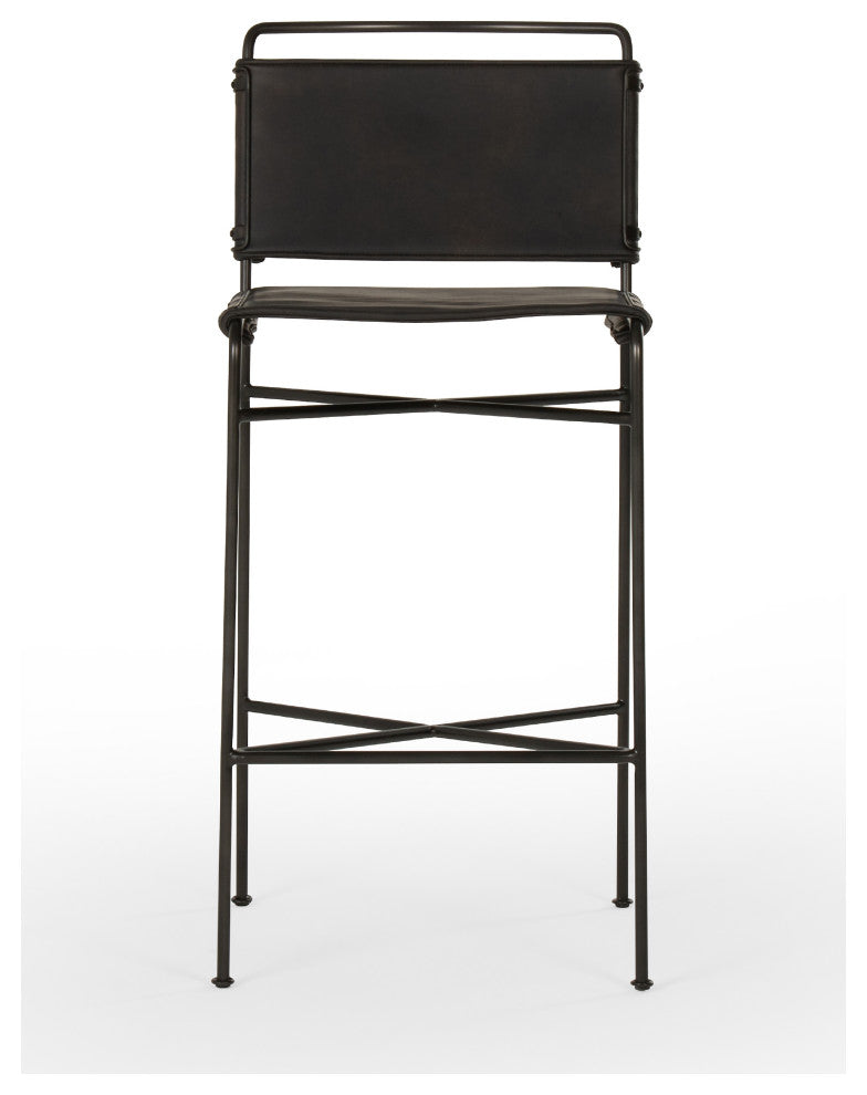 Wharton Stool-Distressed Black-Bar