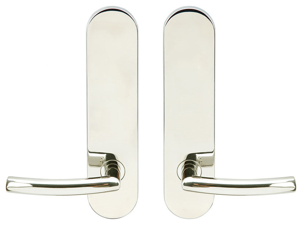 Oslo Lever, Tubular Privacy, Polished Stainless Steel, 2-3/8" Backset