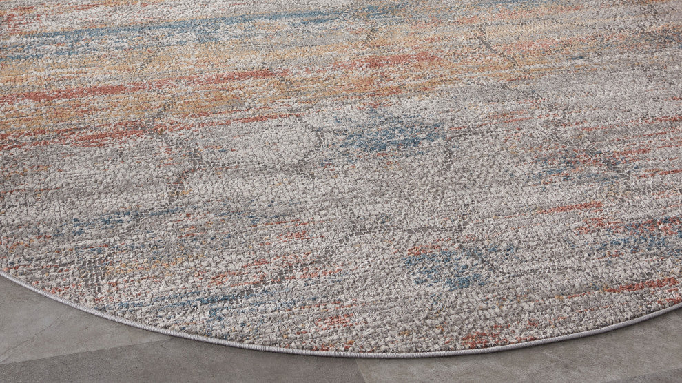 Nourison Rustic Textures 7'10" Round Multicolor Modern Indoor Area Rug