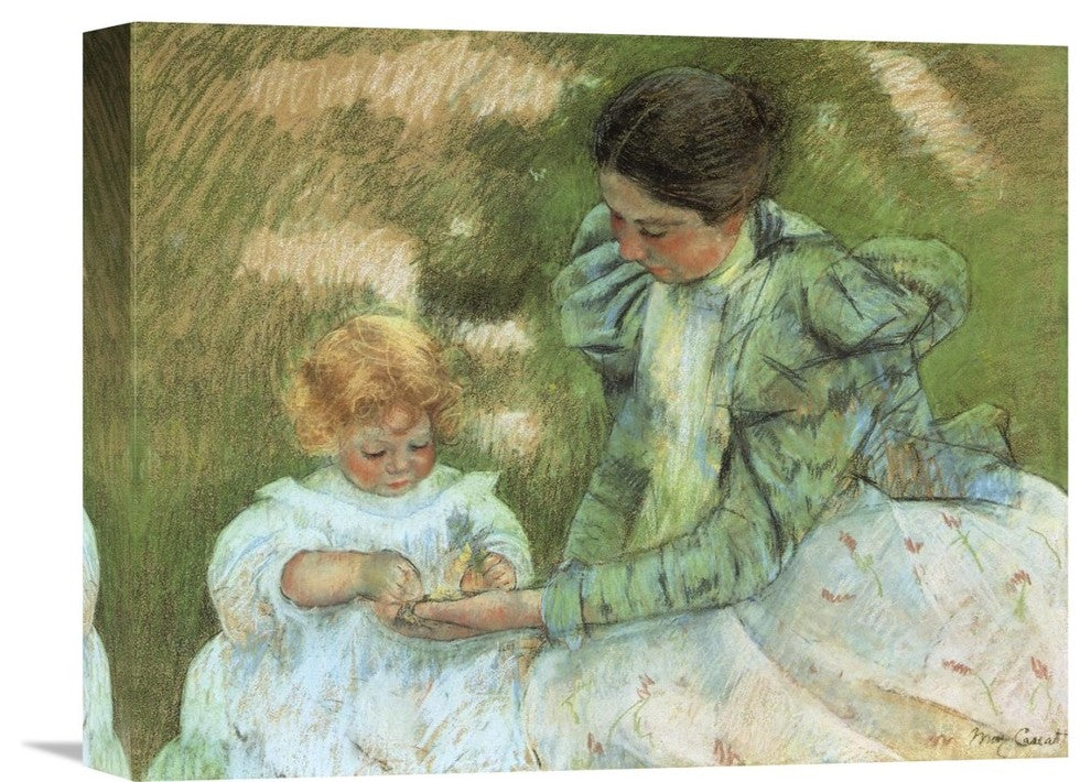 "Mother Playing With Her Child 1897" Canvas Giclee by Mary Cassatt, 16"x13"