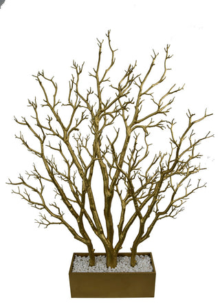 Dormant Tree With Wide Pot, Gold