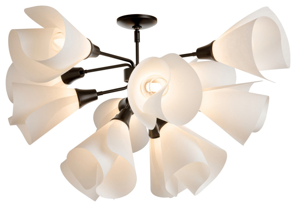 Mobius 12-Light Semi-Flush, Oil Rubbed Bronze Finish, Spun Frost Shade