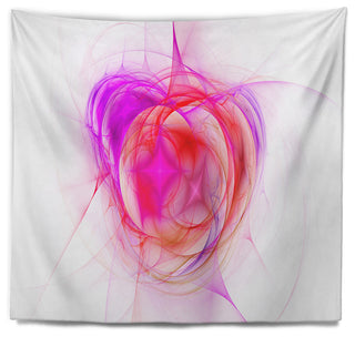 Pink Fractal Explosion Supernova Abstract Wall Tapestry, 92"x78"