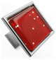 Red Iridescent Dots Crystal Glass Brushed Nickel Madison Classic Knob