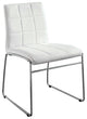 Oahu Contemporary Side Chair With Steel Tube, White Finish, Set Of 2