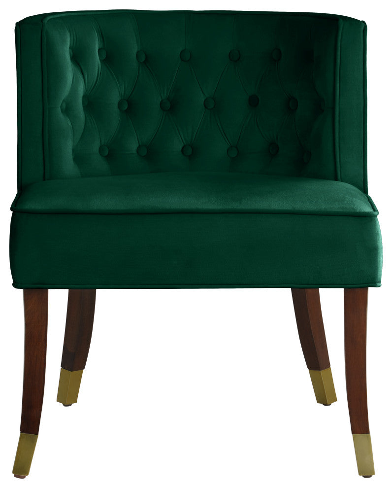 Perry Velvet Upholstered Dining Chair (Set of 2), Green