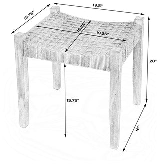 Butler Garner Woven Jute Stool , Multi-Color