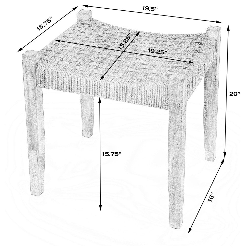 Butler Garner Woven Jute Stool , Multi-Color