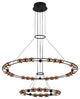 Irgoli | Ring Design LED Rose Gold Decor Hanging Chandelier for Living Room, 2 Rings, Warm Light, Non-Dimmable