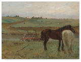 Edgar Degas 'Horses In A Meadow' Canvas Art, 47"x35"