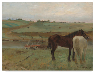 Edgar Degas 'Horses In A Meadow' Canvas Art, 47"x35"
