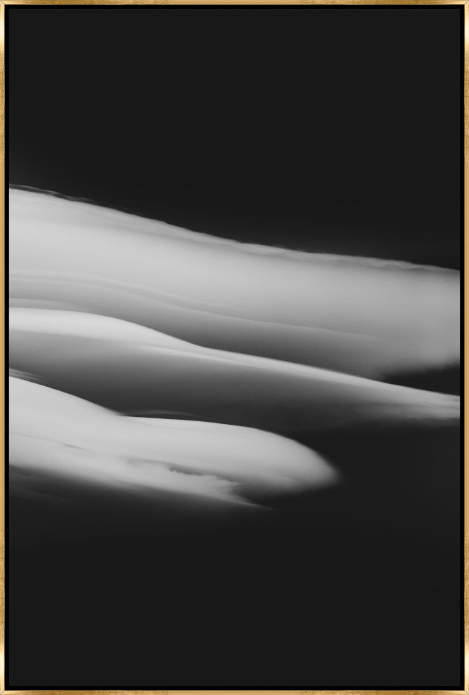36x54 Lenticular Clouds VIII, Framed Artwork, Gold