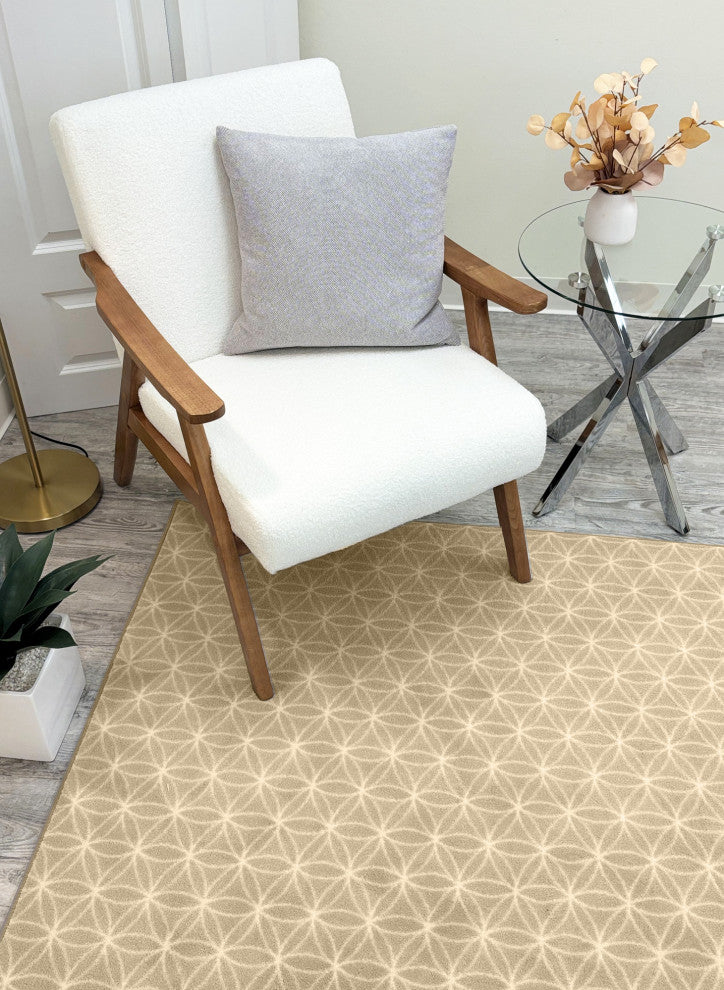 EYELET Soft Tactesse Nylon Area Rug with Anti-Stain Protection, Buttercup, 4'x12'