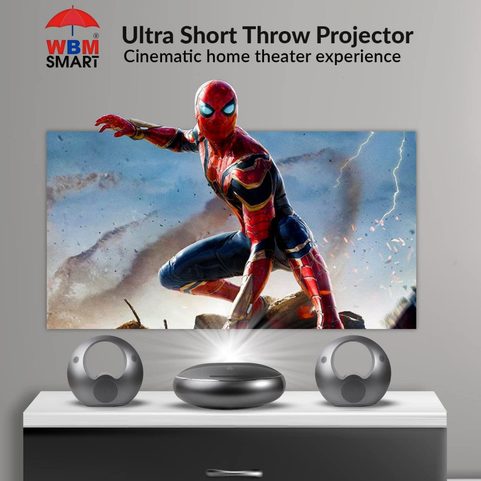 WBM SMART Ultra Short Throw 4K Projector UHD 100" Smart TV