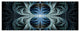 Glowing Blue Fabulous Fractal Art, Abstract Canvas Art Print, 70"x28", 6 Panels