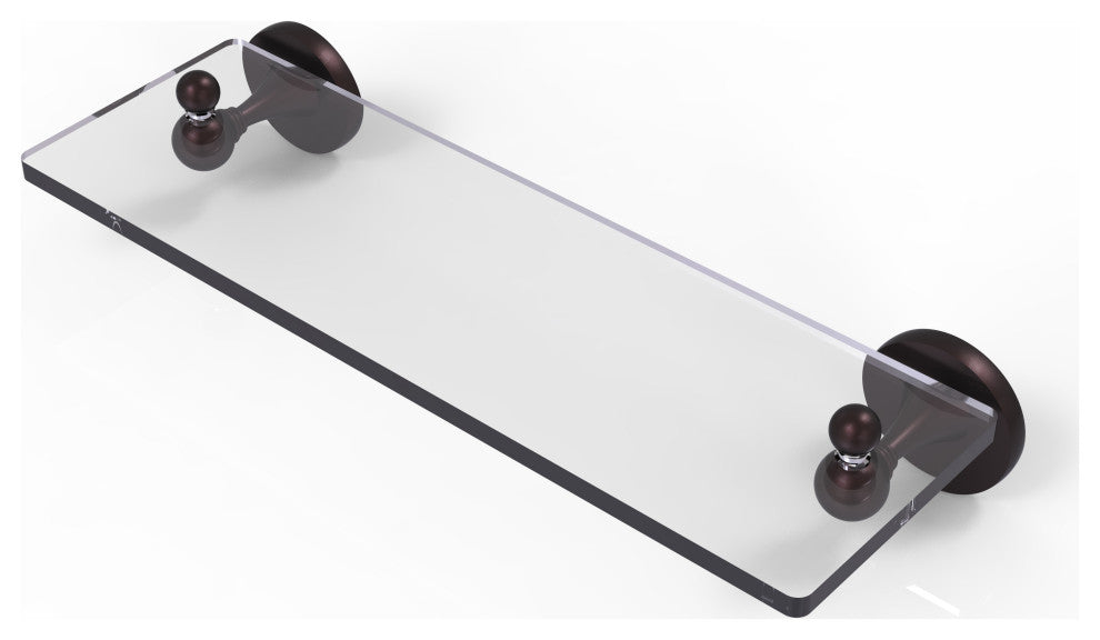 Shadwell 16" Glass Vanity Shelf with Beveled Edges, Antique Bronze