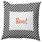Halloween Boo Checks Accent Pillow, Black, 26"x26"