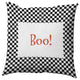 Halloween Boo Checks Accent Pillow, Black, 26"x26"