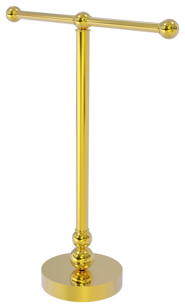 Vanity Top 2 Arm Guest Towel Holder, Polished Brass
