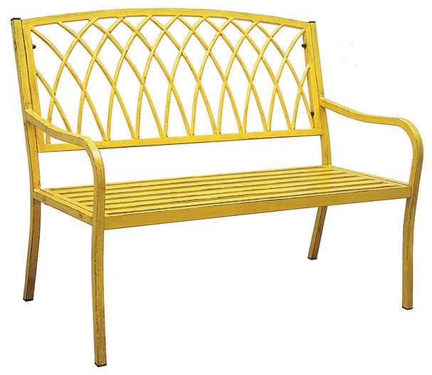 Lancaster Steel Bench, Vintage Yellow