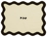TOV Wavy Challah Cover, Cream & Black, Wavy