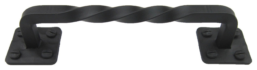 Farmhouse Twisted Wrought Iron Cabinet Pull 6" Hpf6, #3 Black