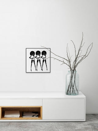 "Pose Elegante" Floater Framed Painting Print on Canvas, 20"x20"