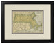 Vintage Massachusetts Map, Framed Original MA State Map- Authentic 1920s