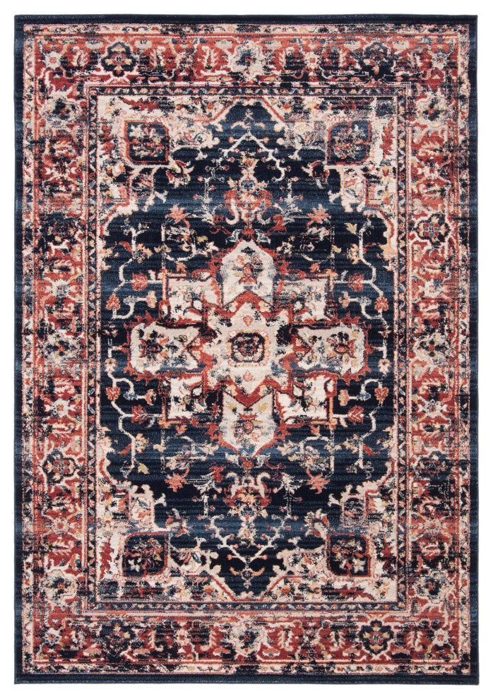 Safavieh Charleston CHL411L Rug, Navy/Red, 5'3" X 7'6"