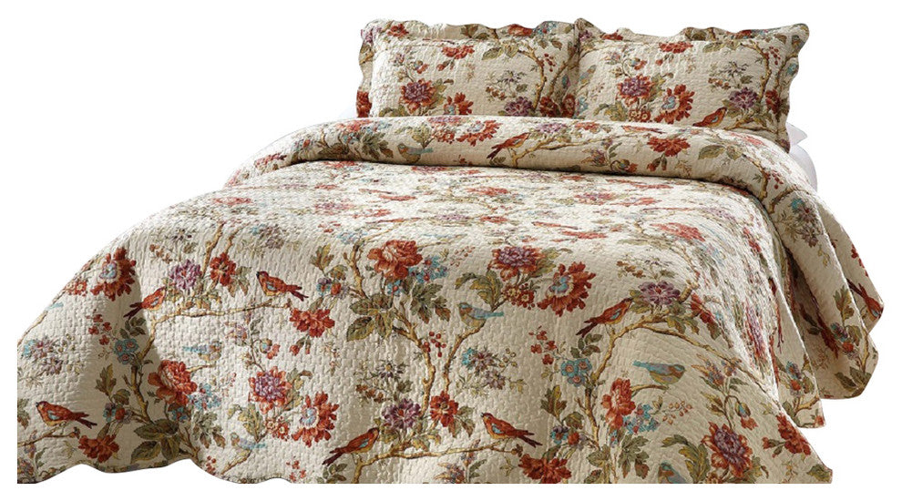 Patch Magic Finch Orchard 4 Piece Quilt Set, King