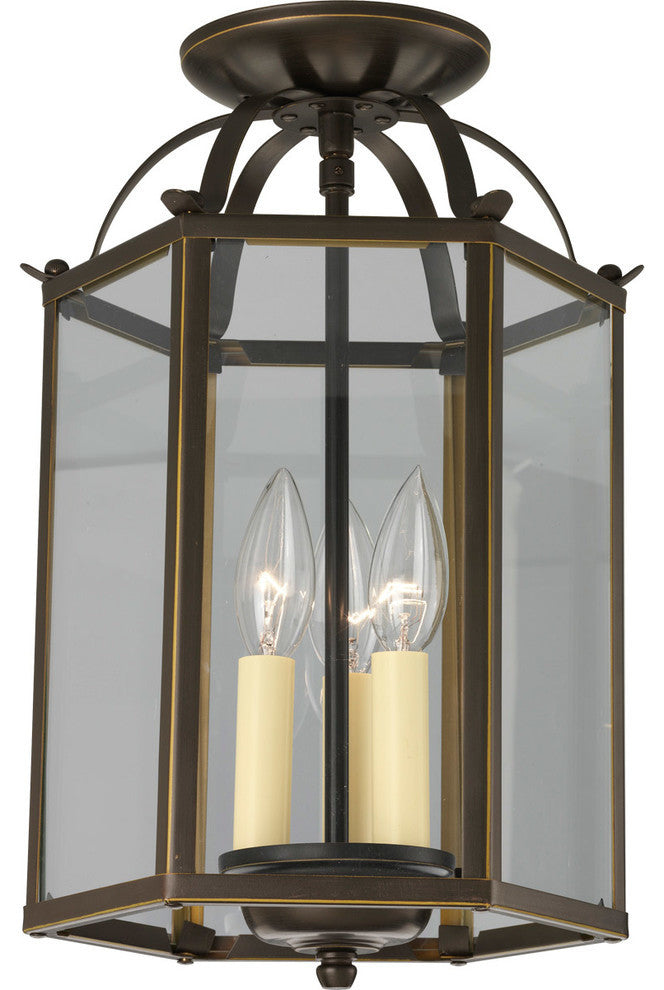 3-Light Foyer Antique Bronze White Alabaster Glass