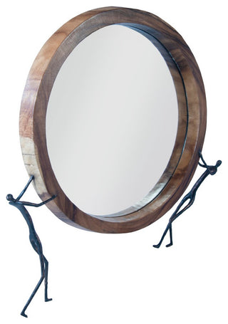 Atlas Mirror, Chamcha Wood, Natural, Metal