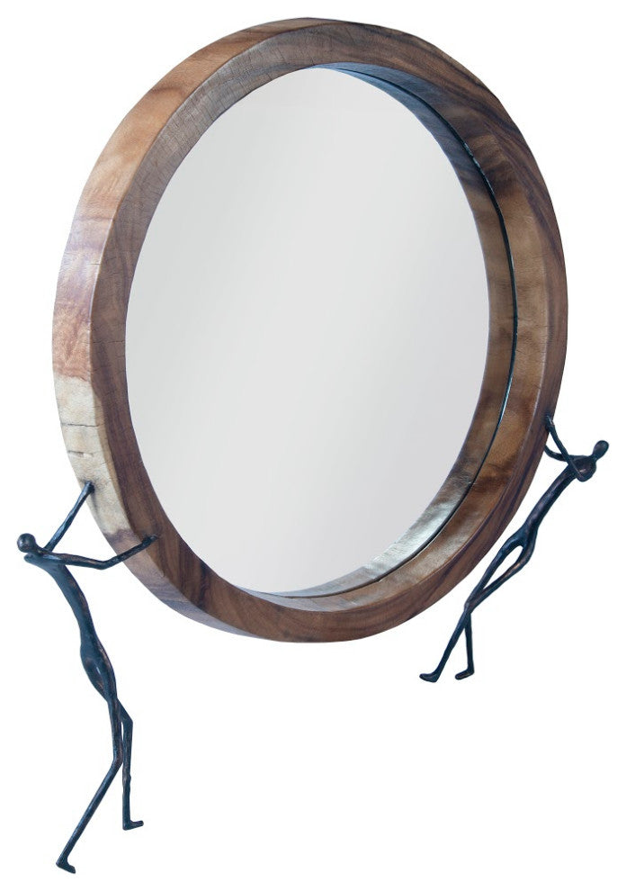 Atlas Mirror, Chamcha Wood, Natural, Metal