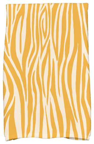 Wood Stripe Geometric Print Hand Towel, Gold
