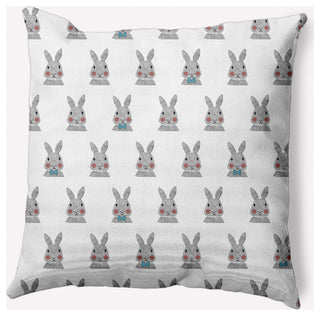 Bunny Fluffle Easter Decorative Throw Pillow, Explorer Blue, 16x16"