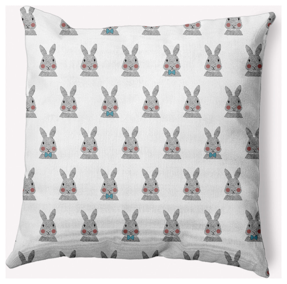 Bunny Fluffle Easter Decorative Throw Pillow, Explorer Blue, 16x16"