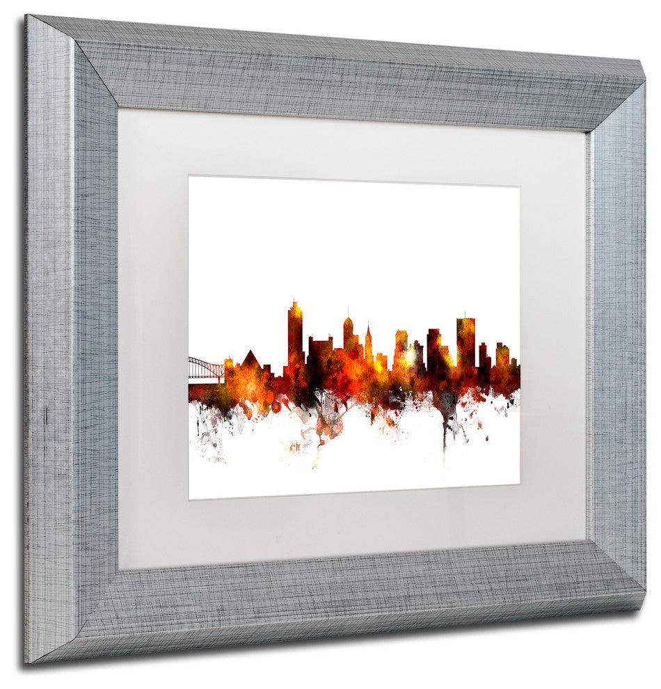Michael Tompsett 'Memphis Tennessee Skyline Red' Matted Framed Art, 11x14