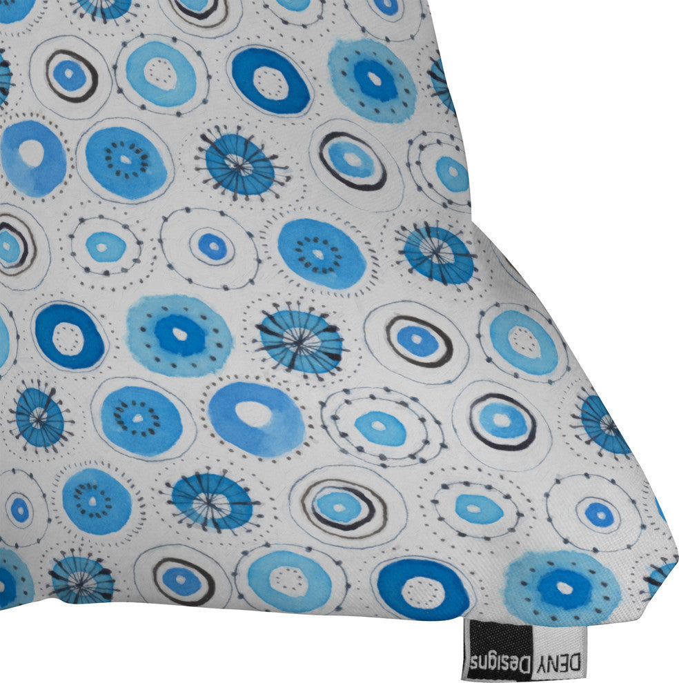 Deny Designs Cori Dantini Middy Polka Blue Outdoor Throw Pillow