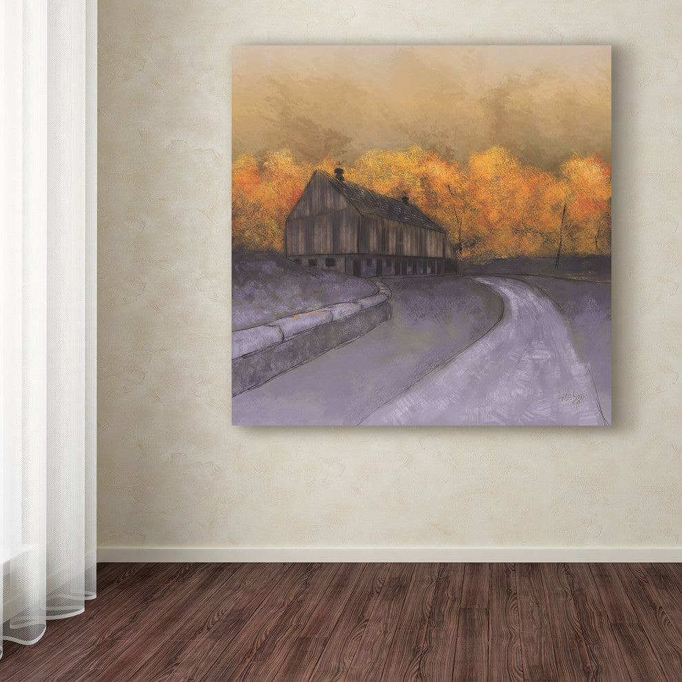 "Barn At Dawn" by Lois Bryan, Canvas Art, 24"x24"