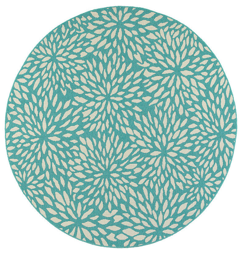 Oriental Weavers Sphinx Meridian 1506L Outdoor Rug, Blue/Ivory, 8'6"x13'0"