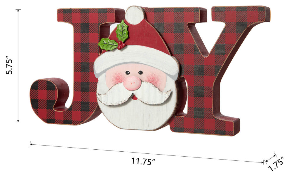 Wooden Christmas Centerpiece Table Decor, "Joy "