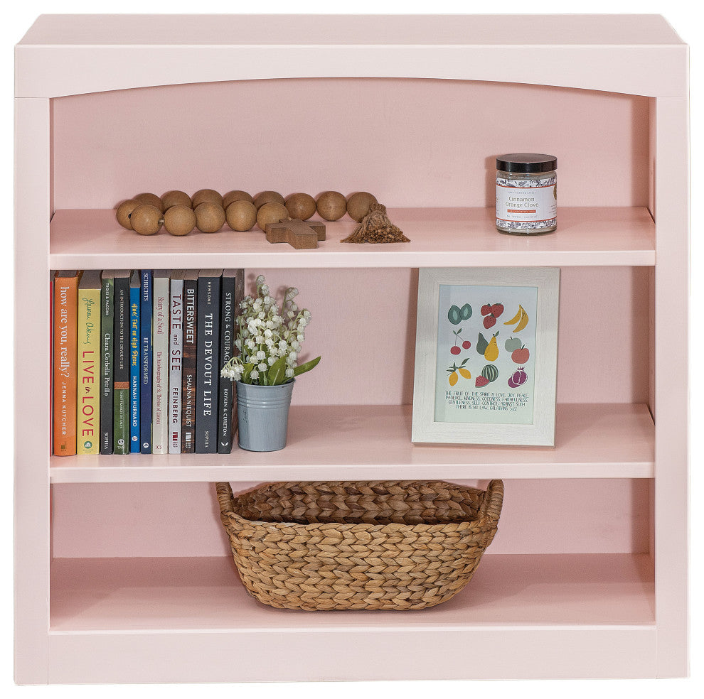Solid Wood Bookcase, 30"x30", Blush Pink
