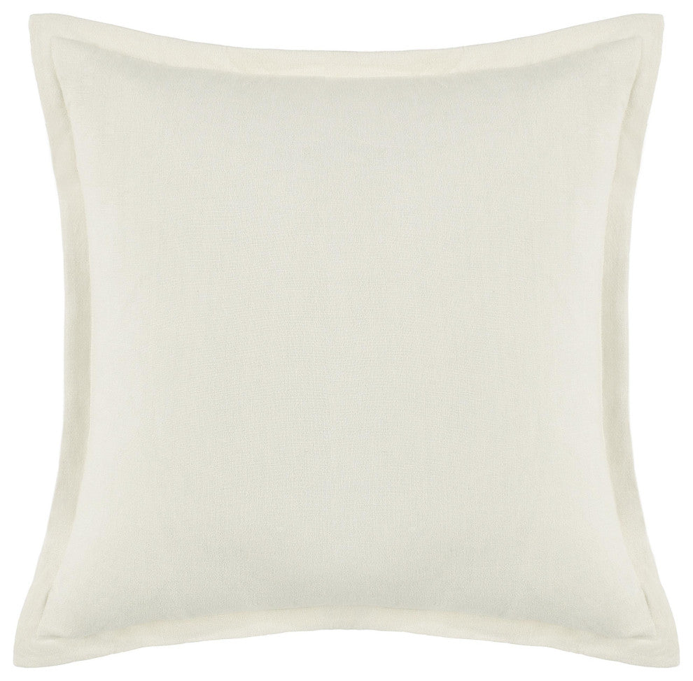 Amy 100% Linen 22" Square Throw Pillow by Kosas Home , Ivory