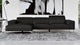 Raj Black Reclining Leather Sectional, Left Chaise