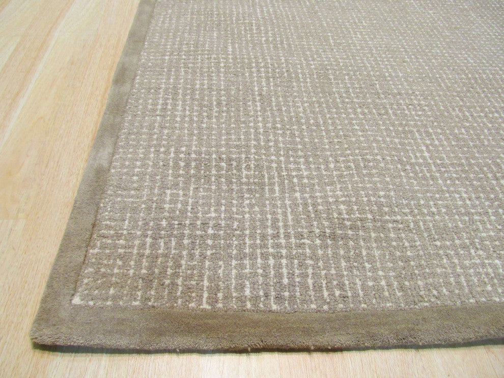 EORC Brown Hand-Tufted Wool Timothy Rug 5'x8'