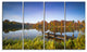 Still Waters of Fall Lake, Landscape Canvas Art Print, 48"x28", 4 Panels