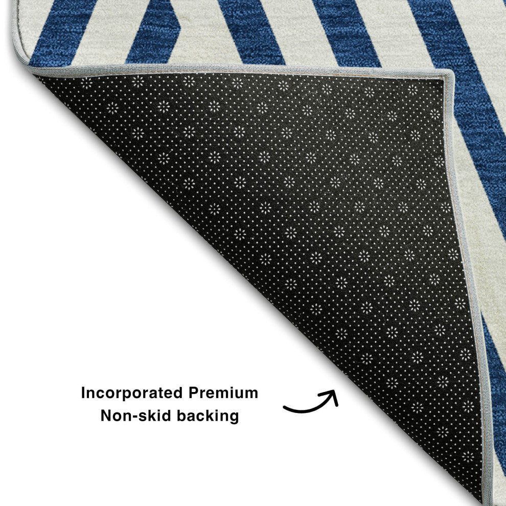 Premium Machine Washable Mayfield AMF550 Navy 1'8" x 2'6" Rug