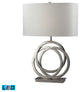 Trinity LED Table Lamp In Polished Nickel With Pure White Shade