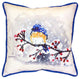 Betsy Drake Blue Bird and Snow Extra Large 22 X 22 Indoor / Outdoor Pillow